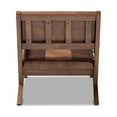 thumbnail image 4 of Baxton Studio Rovelyn Rustic Brown Faux Leather Upholstered Walnut Finished Wood Lounge Chair, 4 of 5
