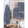 thumbnail image 2 of Navy Blue Floral Kitchen Dish Towels for Drying Dishes Set of 4, Ethnic Tribe Abstract Art Flowers Waffle Weave Microfiber Hand Tea Bathroom Towels Quick Dry & Absorbent Towel 15.7x23.6, 2 of 7
