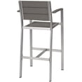 thumbnail image 5 of Modway Shore Outdoor Patio 3 Piece Aluminum Pub Set in Silver Gray, 5 of 7