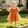 thumbnail image 6 of Curuila Infant Toddler Girls Mesh Dress Flutter Sleeve Floral Embroider Square Neck Party Fashionable Dresses For Girls Size 6-12 Months, 6 of 7