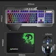 thumbnail image 6 of Wireless Gaming Keyboard and Mouse Combo,Rainbow LED Backlit Keyboard with Rechargeable 3800mAh Battery Metal Panel,Removable Wrist Rest Mechanical Feel and 7 Color Mute Gaming Mice for PC PS4 PS5, 6 of 8