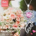 thumbnail image 5 of Beautlace Rose Love Necklace,925 Sterling Silver Birthstone Pendant Necklace Jewelry Birthday Christmas Valentines Mother's Day Gifts for Women Mom, 5 of 12