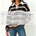 thumbnail image 3 of Fanshiluo Women's Drop Shoulder Collared Striped Sweatshirt, Contrast Loose Long Sleeve Pullover Top,Size S-2XL, 3 of 7