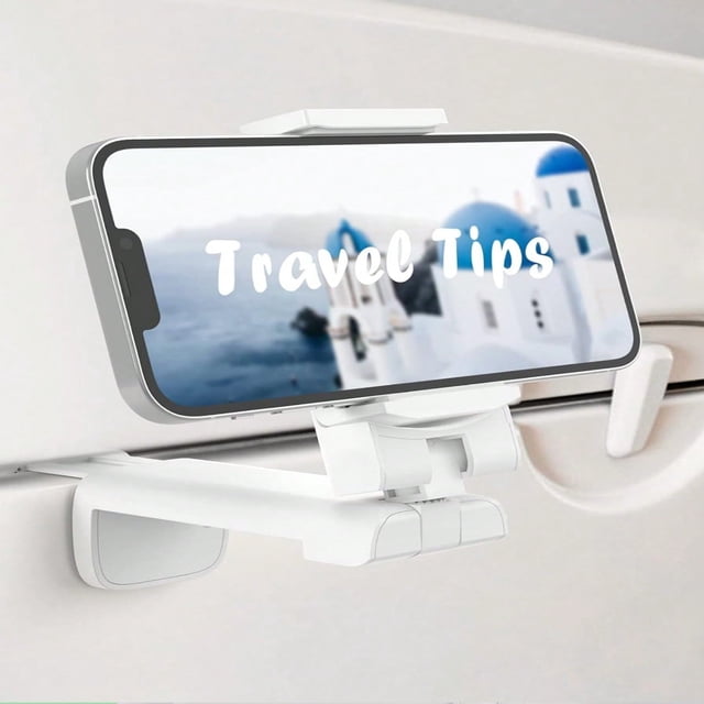 Lindbes 2PCS(Black+Pink)Airplane Travel Essentials Phone Holder Universal Flight Essentials Phone Mount With Multi-Directional 360° Rotation Travel Must Haves Handsfree Phone Stand For