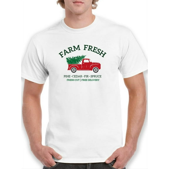 Farm Fresh Cut Pine Tree Men T-Shirt, Male Large
