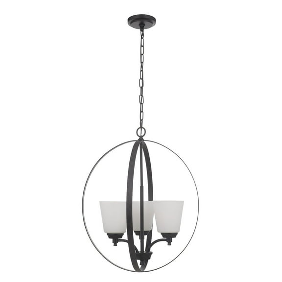 50233-FB-WG Craftmade Lighting Tyler - Three Light Foyer in Transitional Style - 21 inches wide by 25.25 inches high-Flat Black Finish-White/Frost