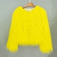 thumbnail image 2 of Hfyihgf Womens Yk2 Pullover Sweaters Long Sleeve Fall Winter Clothes Warm Shaggy Faux Fur Fringe Plus Size Cropped Tops Outwear Yellow L, 2 of 5