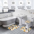 thumbnail image 6 of Summer Tropical Plant Bathroom Rugs Set Yellow Pink Leaf Pastoral Style Non Slip Absorbent Soft Bath Mats 3 Piece Set with Bathroom Rug, U-Shaped Floor Mat, Toilet Seat Cover Large Size, 6 of 9