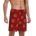 thumbnail image 2 of Pofeuu Strawberry Print Men's Soft Woven Elastic Waistband Sleep Pajama Short-Small, 2 of 6