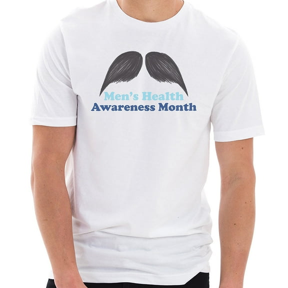 Plus Size Men's Health Awareness Graphic Design Unisex Ring Spun Combed Cotton Short Sleeve Deluxe Jersey T-Shirt - White XL