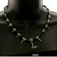thumbnail image 3 of Mi Amore Spikes Statement-Necklace Silver-Tone/Black, 3 of 3