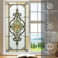 thumbnail image 7 of European Style Stained Glass Window Film, Decorative Privacy Window Film, Static Cling Removable Glass Cover Sun Blocking Anti UV for Home Bathroom Living Room 17.7x 39.4 Inches, 7 of 7