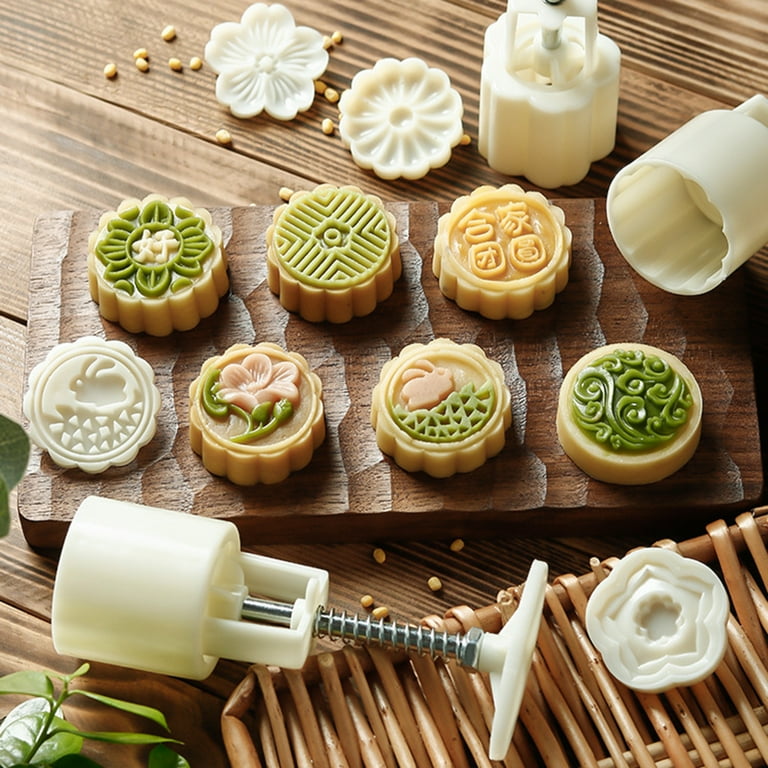 Moon Cake Mold With Stamp, Diy Hand Press Cookie Stamps, Moon Cake