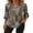 Blue Orange Black Ethnic Print, variant on Women Blouses V Neck T Shirts 3/4 Length Sleeve Cuff Tab Buttons Tunic Tops for Business Casual Outfits