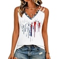 thumbnail image 4 of Women's 250th Anniversary USA V Neck Short Sleeve T Shirt, Casual Retro Letter Print Top with Patriotic Graphic, Lightweight Soft Tee for Independence Day Everyday Wear White M, 4 of 5