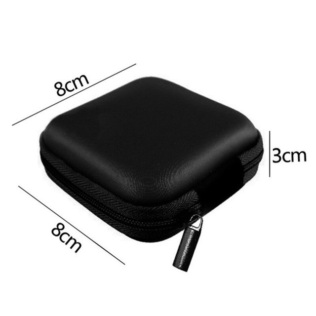 2@#Mini Headset Box Case SD TF Card Size 8x8cm Car Outdoor Waterproof Car Key Bag Portable Storage Bag Square Storage Hard BagD He Qiyong unisex