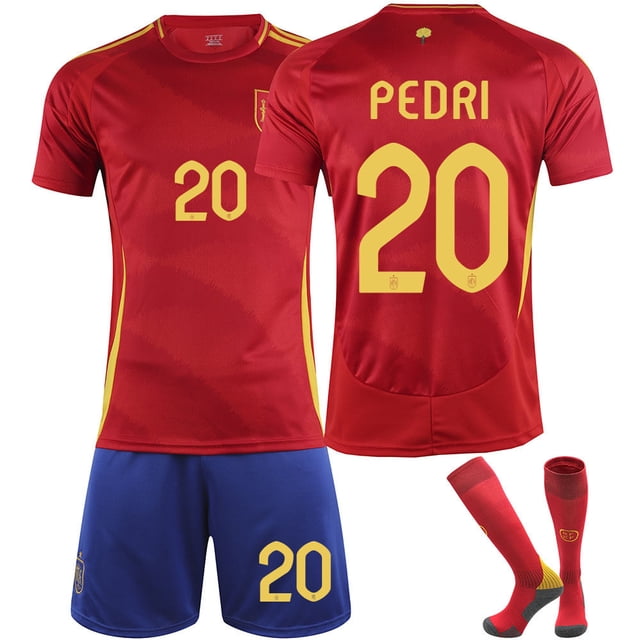 2024 Copa de Europa España camiseta de local No. 9 Garvey 20 Pedri 7 Morata 19 Yamal camiseta de fútbolTalla 20+calcetines