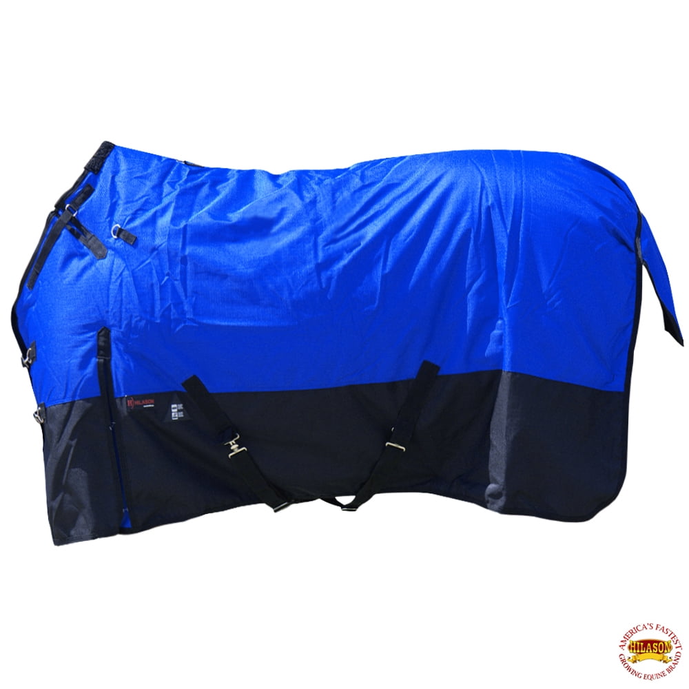HILASON 600D Waterproof Turnout Miniature Horse Winter Blanket Blue 