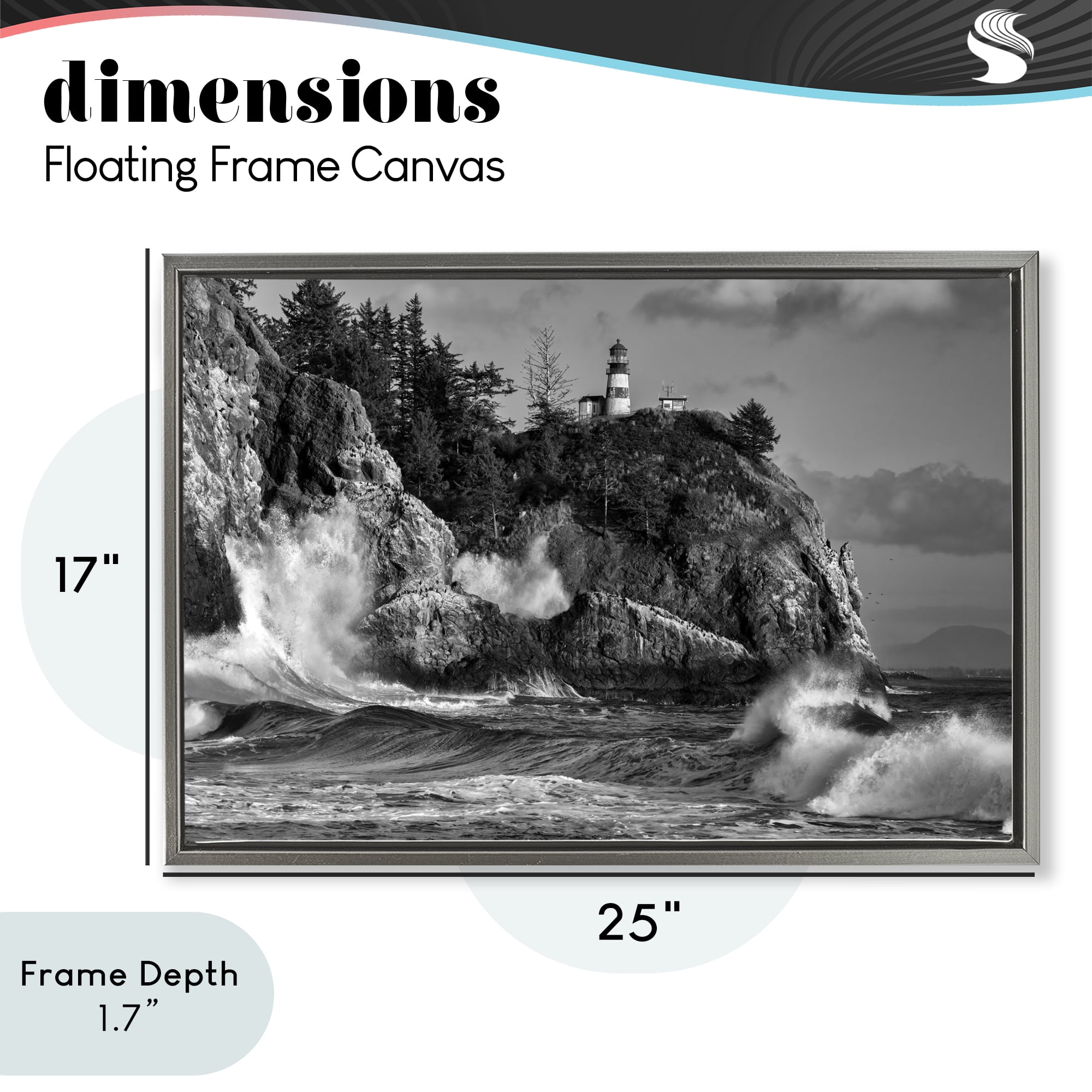 Stupell Industries Rising Tide at Cape Gray Framed Floater Canvas Wall Art, design by Rick Berk