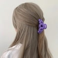 thumbnail image 4 of Hair Clips Set, Banana Claw Clips for Thin Hair, Solid Color Women Hollow Out Frosted Hair Clip, Non-Slip Vines Twining French Design Barrettes (1pc, Dark Purple), 4 of 4