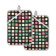 thumbnail image 7 of Yayeee Pot Holders Kitchen Heat Resistant with Pocket 7"x9.8" Cotton Oven Cooking Hot Pads, Green Block Pattern, 7 of 7