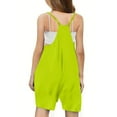 thumbnail image 5 of Atogsazn Girls Rompers Summer Casual Loose Sleeveless Overalls Spaghetti Strap Shorts Jumpsuit 2025 Beach Vacation Outfits Yellow 11-12 Years, 5 of 8