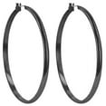 thumbnail image 2 of Precious Stars Gunmetal Black Plated 55mm Large Hoop Earrings, 2 of 3