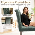 thumbnail image 5 of QuzyAor Tufted Chenille Dining Chair for Kitchen Living Room, Solid Wood Legs Farmhouse Accent Chair, Set of 2, Olive Green, 5 of 9