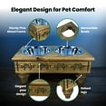 thumbnail image 6 of Iconic Pet Raised Wooden Pet Double Diner with Stainless Steel Bowls - Rustic Brown - Large, 6 of 9