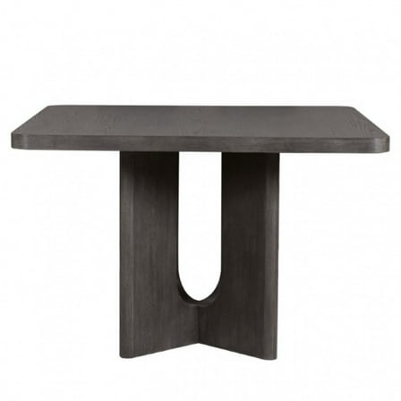 Zoko Square Counter Height Dining Table, Pedestal Base, Ash Gray Wood