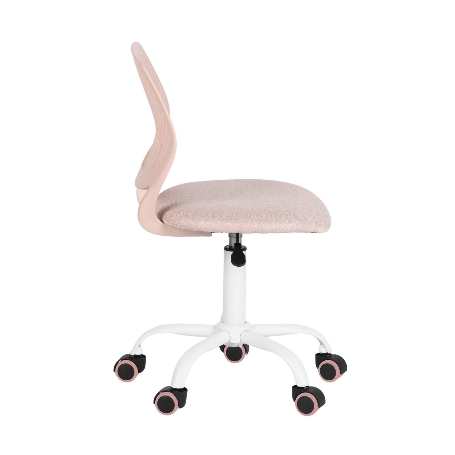 Adjustable Office Chair with Rolling Wheels, Ergonomic Desk Chair Rotating Seat and Comfortable Backrest for Home & Office, Pink