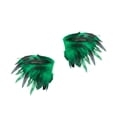 thumbnail image 4 of Chal de plumas artificiales, estilo gótico, con capas de plumas, para el hombro Verde, 4 of 9