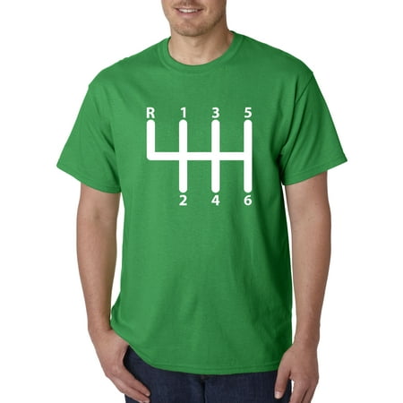 - Trendy USA 870 - Unisex T-Shirt Shift Pattern 6 Speed Manual Transmission Clutch 2XL Kelly Green