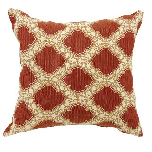 Benzara BM131628 ROXY Contemporary Big Pillow with Pattern Fabric, Red - Set of 2