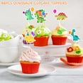 thumbnail image 3 of Juego de adornos para tartas CUXING con diseño de dinosaurio, 48 piezas, para fiesta de cumpleaños, 3 of 7