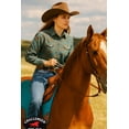 thumbnail image 2 of Horse 32" x 30" Western Contoured Wool Felt Therapeutic Saddle Pad Teal 39209TL, 2 of 5