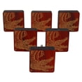 thumbnail image 1 of IBA Indianbeautifulart Boutons Rouges Gravés 10 Pcs Meubles Boutons en Bois Festonnés Tiroir Rustique, 1 of 3