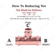 thumbnail image 2 of 1" X 1" X 3/4" Heavy Duty Copper Press Reducing Tee Fitting,Heavy Duty No Lead Copper Pressure Press 3 Way Reducer Tee Fittings with/Propress Press Pipe Plumbing Connection, 2 of 3