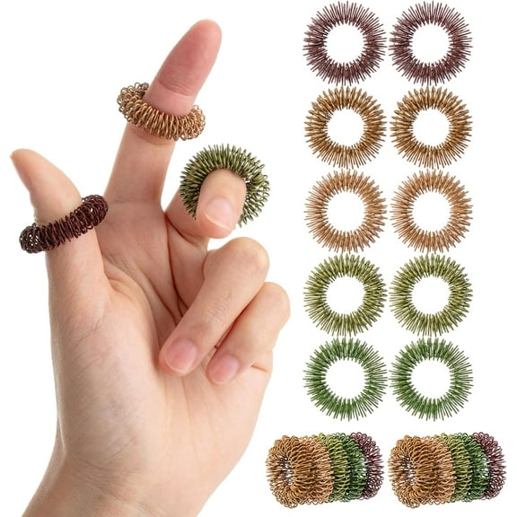 Spiky Sensory Rings, 10 Pack, Stress Relief Fidget Sensory Toys, Fidget Rings, Fidget Ring for Anxiety, Stress Relief Rings, Massager for Fidget ADHD Autism