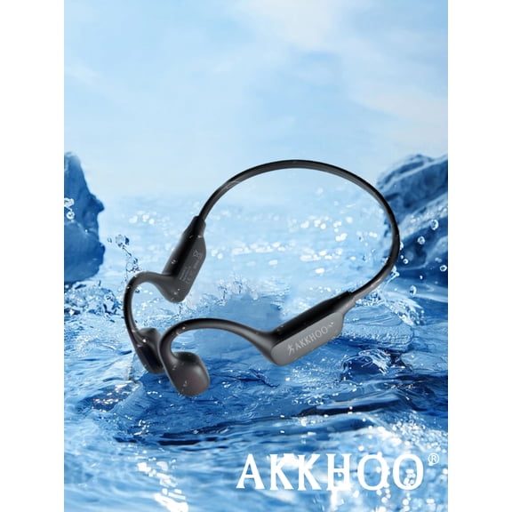 AKKHOO X13 Open-Type Bone Conduction Bluetooth Headphones，Bone Conduction Headphones with Mic,Providing Real-Time Ear Protection,Waterproof Sports Noise-Reducing Headphones for Running Workout Gym