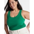 thumbnail image 4 of Terra & Sky Women's Plus Size Scoop Neck Rib Tank Top, Size 0X-5X, 4 of 5