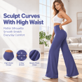 thumbnail image 5 of Olaglory Flare Leggings for Women Bootcut Yoga Pants Women, No Front Seam, High Waist, Tummy Control, Buttery, Booty Lifting for Casual Workout Gym, Deep Cobalt, 5 of 8