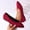 #0008-Red, variant on Women's Velvet Rhinestone Flats, Pointed Toe Studded Loafers, Sparkly Comfortable Slip On Shoes for Party Wedding Daily Gift