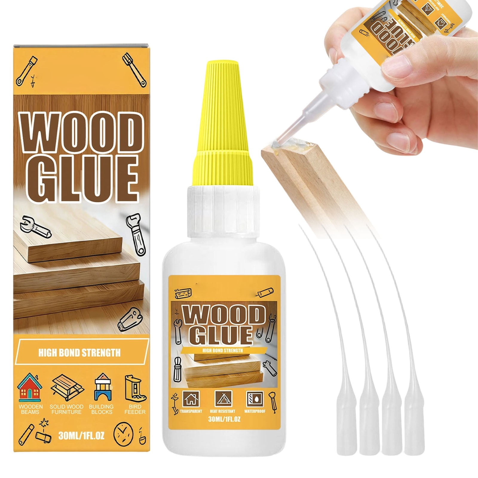 Transparent Strong Wood Glue With Precision Tip For Instant Strong Hold Bonding