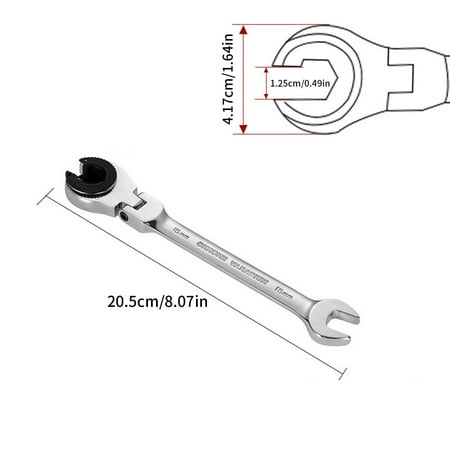 

8-19Mm Open Flex-Head Ratcheting Wrench Metric Ratcheting Spanner with 72 Teeth Chrome Vanadium Steel Tubing Ratchet Spanner