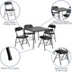thumbnail image 3 of Flash Furniture Madison 5-Piece Folding Card Table and Chairs Set, Portable Event Table and Chairs Set, Black, 3 of 5