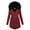 Wine, variant on Trim Parka Coat Women Clothing Zip-Up Thermal Overcoat Pocket Drawstring Hood Soft Lining Winter