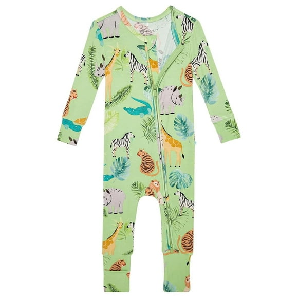 Pijama convertible para bebés Posh Peanut Safari de 3 a 6 m