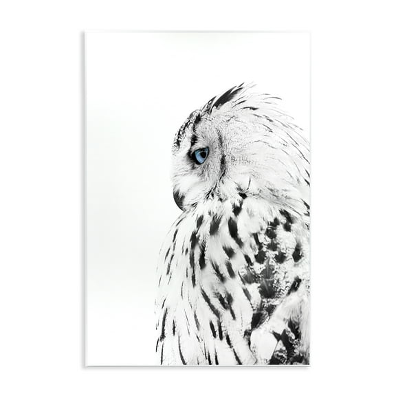 Stupell Industries Owl with Strong Blue Gaze Animals Painting Unframed Art Print Wall Art, 10 x 15