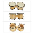thumbnail image 4 of Bongo Drums Wooden Percussion Instrument Drum Set Including 5.5 Inch & 6 Inch Drums Natural Finish Children Toy with Tuning Wrench, 4 of 6